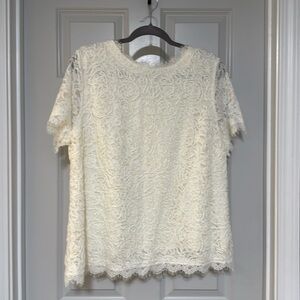 Cato’s Cream Lace Blouse Size XL